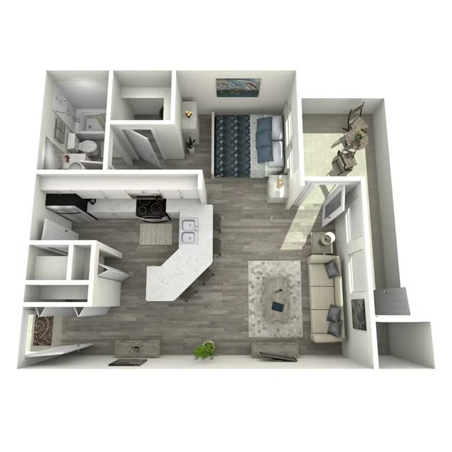 0x1 Studio 1711 floor plan